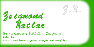 zsigmond matlar business card